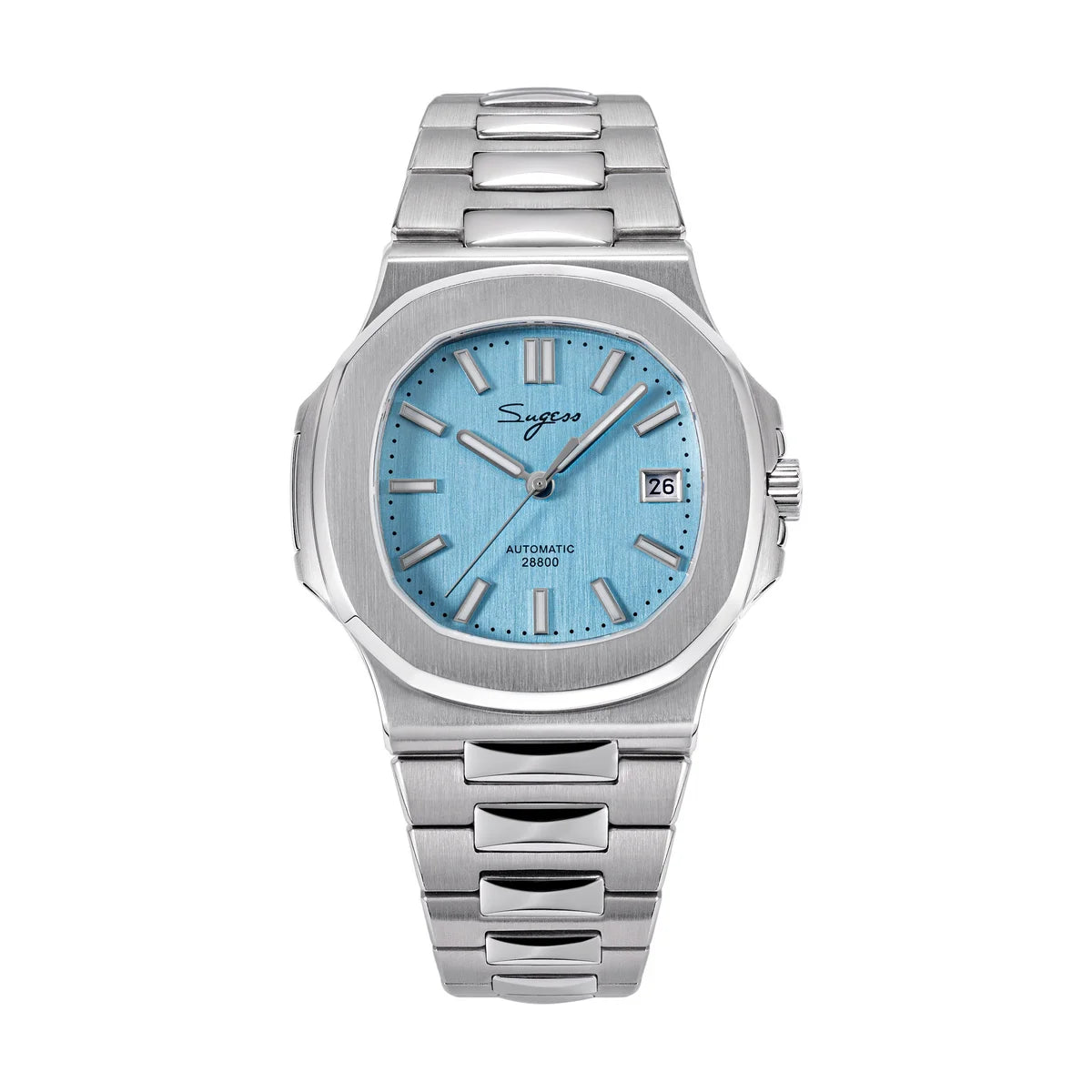 Sugess Man Watch Automatic Mechanical Wristwatches Miyota 9015 Movement MOP Dial Luminous Waterproof 5bar Bracelet Luxury S466