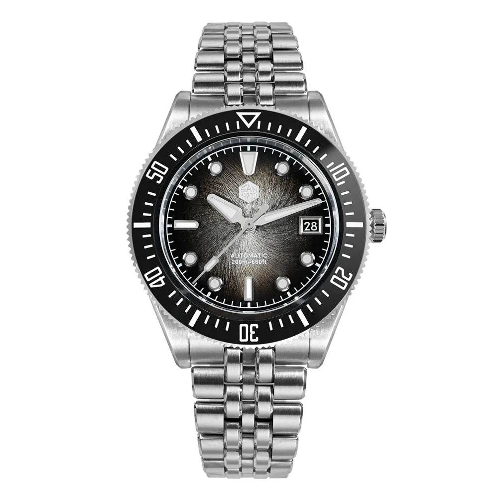 Orologio subacqueo di lusso da uomo San Martin 40mm, Miyota 9015, quadrante smaltato sunburst, automatico meccanico, impermeabile 200m, SN0148