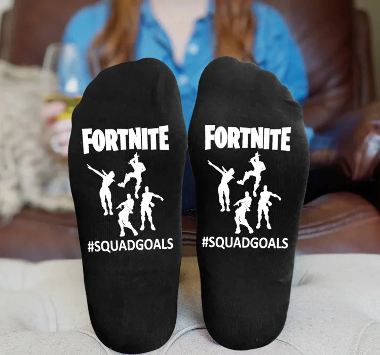 Meias Desportivas FORTNITE de Verão Pretas e Brancas, Respiráveis, Baixas e Invisíveis, em Algodão Macio para Desporto e Uso Casual