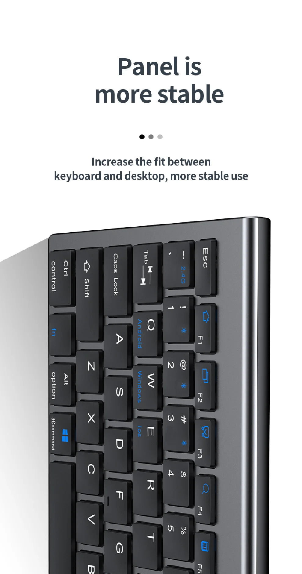 JOMAA Bluetooth&2.4G USB Keyboard and Mouse Set for Laptop Computer ipad Rechargeable Wireless Keyboard and Mouse Combo Slient