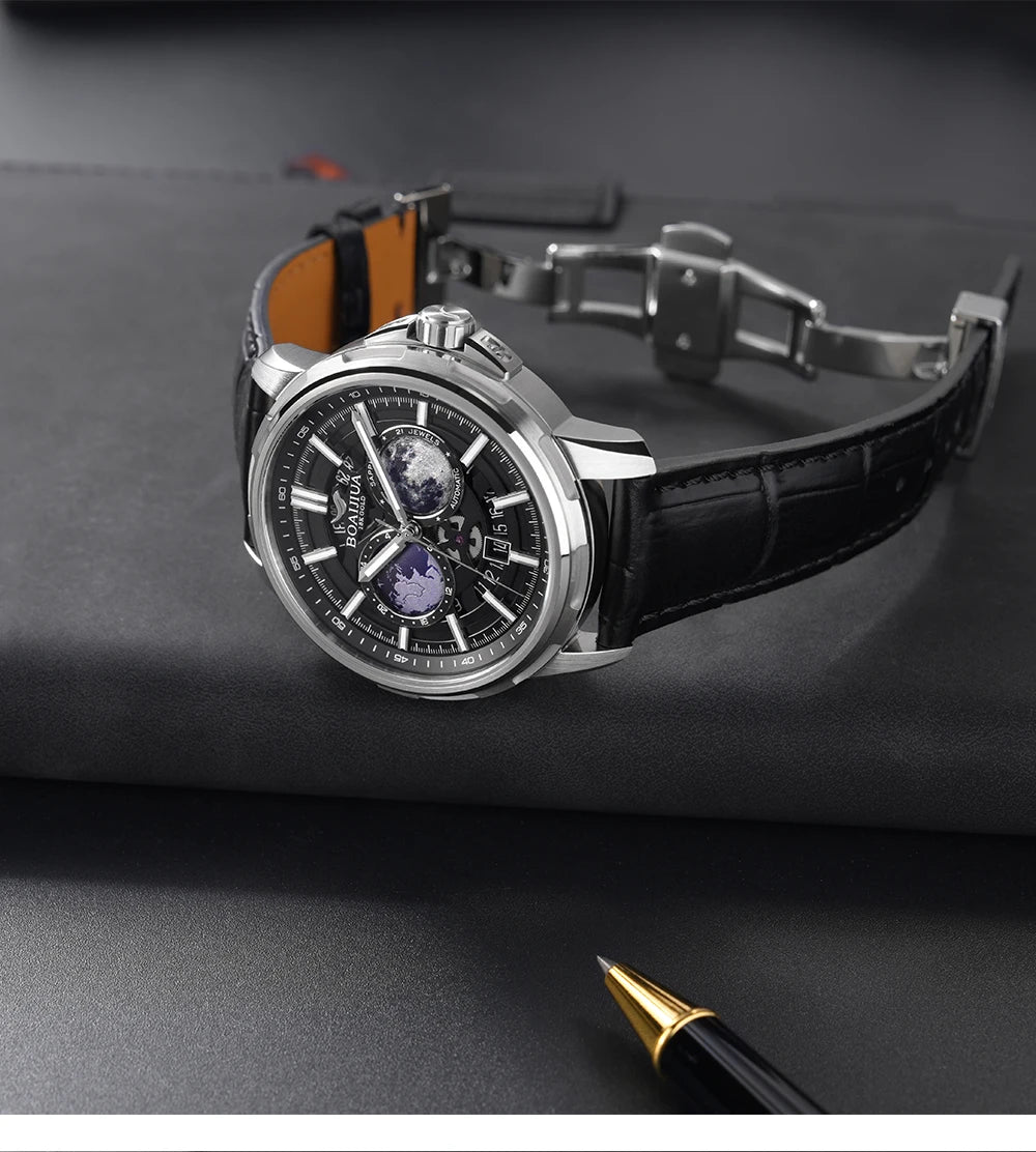 BORIAGE(BOAIJIUA) Fully Automatic Mechanical Men's Watch Original Design Mechanical Watches Waterproof Luminous Wristwatch