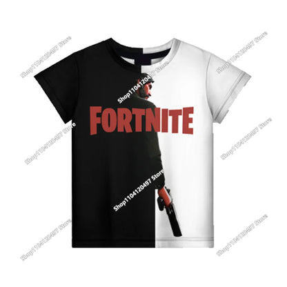 Anime Fortnite T-Shirts Girl Clothing T-Shirt Boys White Cartoon Tees Baby Summer Shirts Cute Printed Tops Costume