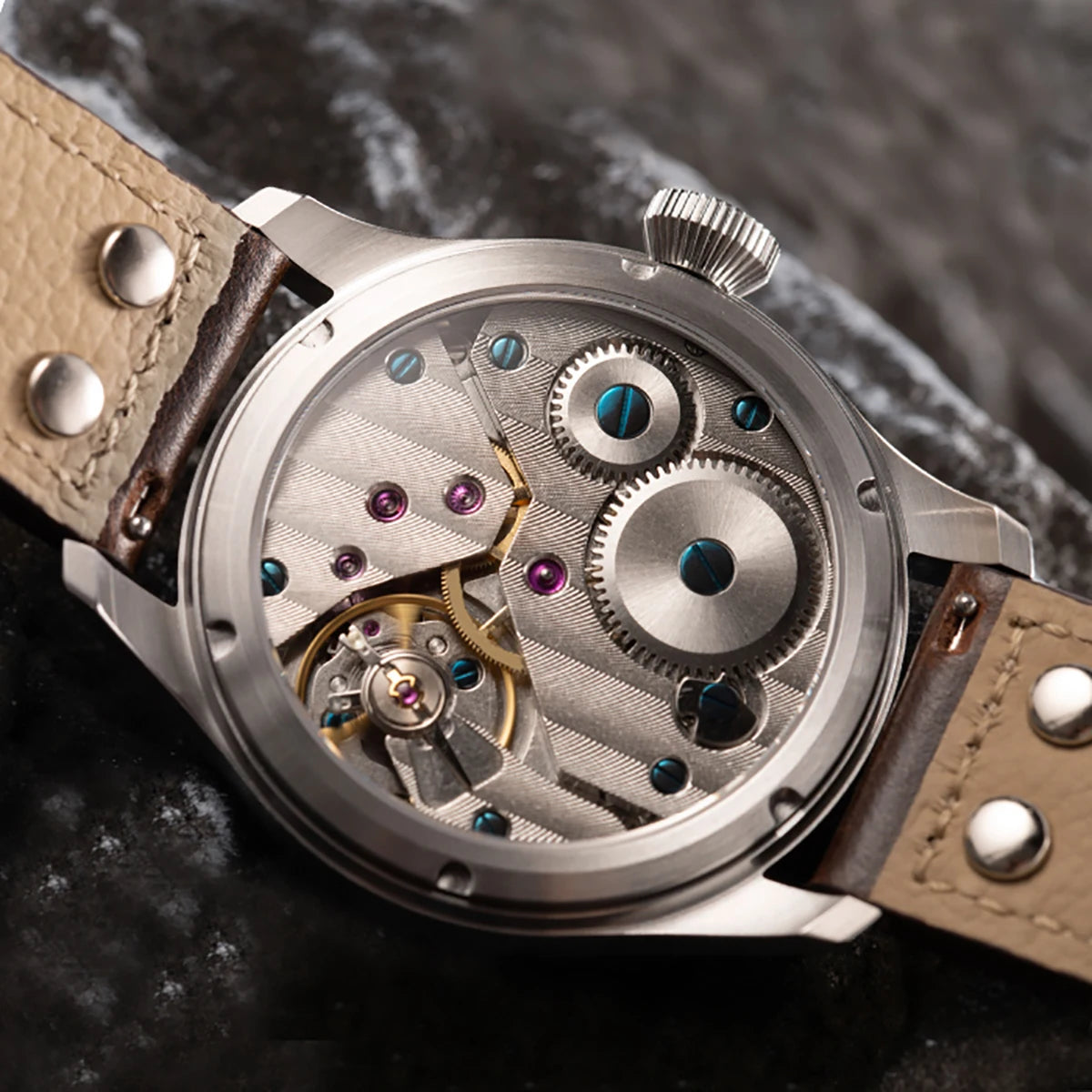 Hruodland Pilot St3620 Retro Men's Manual Mechanical Watch Luxury Sapphire Bgw-9 Night Light Turbine Waterproof 5Bar