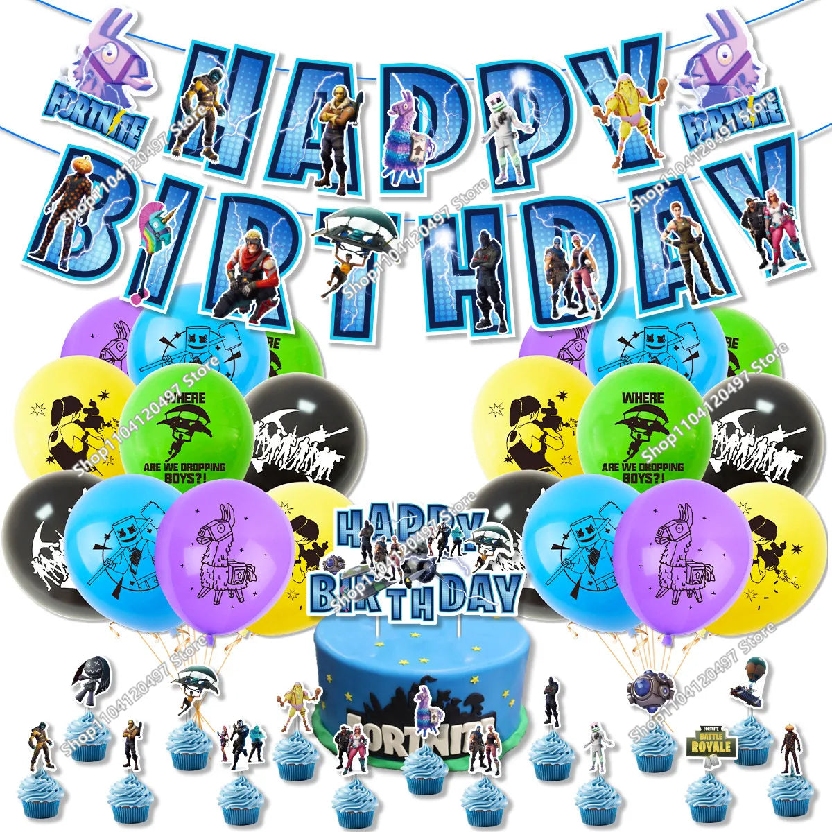 Conjunto de 8 Figuras Fortnite Anime em PVC — Bonecos Trooper Colecionáveis para Fãs, Crianças, Aniversário e Natal