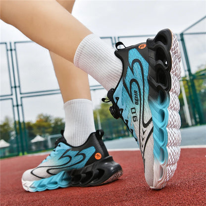 Unisex Sneakers Light Shock-absorbing Soft Soled Professional Running Training Shoes New Rotating Buckle Outdoor Running Shoes