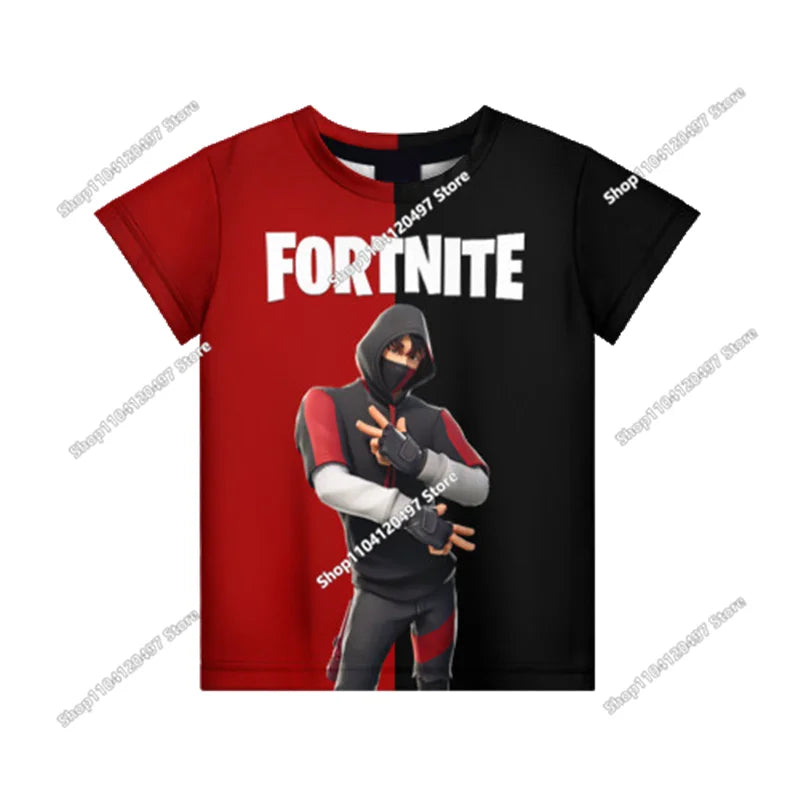 Anime Fortnite T-Shirts Girl Clothing T-Shirt Boys White Cartoon Tees Baby Summer Shirts Cute Printed Tops Costume