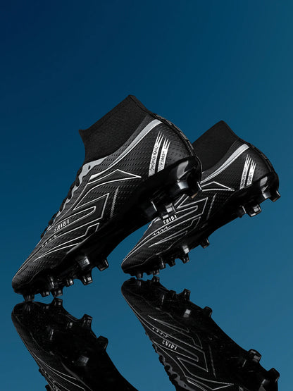 AG/FG Long Studs Soccer Shoes, PU Fabric Mixed Upper, TPU Sole Wear-Resistant Anti-Slip, Men Women Kids Youth Outdoor Sports