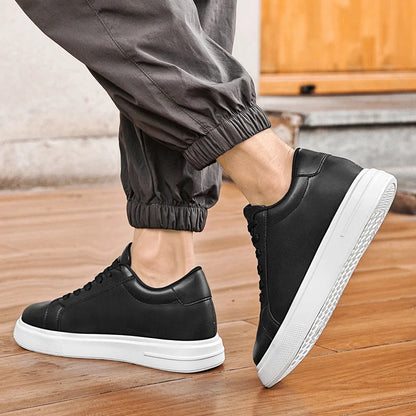 New Men's Sneakers Elevator Shoes Height Increasing Insole 6-10CM High Heels Leather Sport Shoes Men's Shoes
