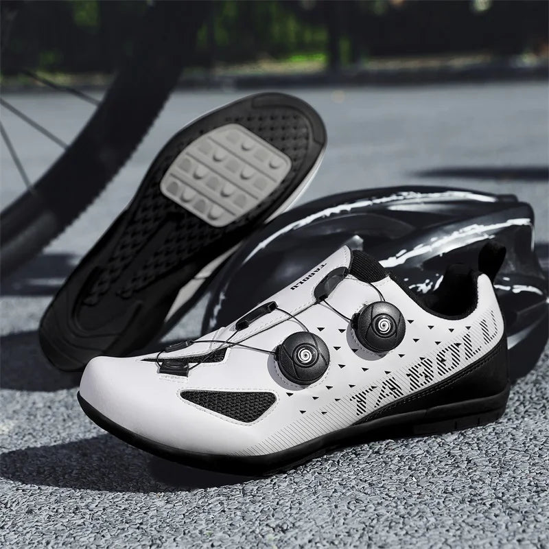 Lock-Free Cycling Shoes, Flat Pedal Shoes for Men, Bike Cleat Sneakers, MTB Bicycle Biking Shoes for Women, Breathable Indoor Boots