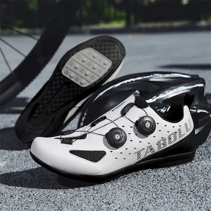 Lock-Free Cycling Shoes, Flat Pedal Shoes for Men, Bike Cleat Sneakers, MTB Bicycle Biking Shoes for Women, Breathable Indoor Boots