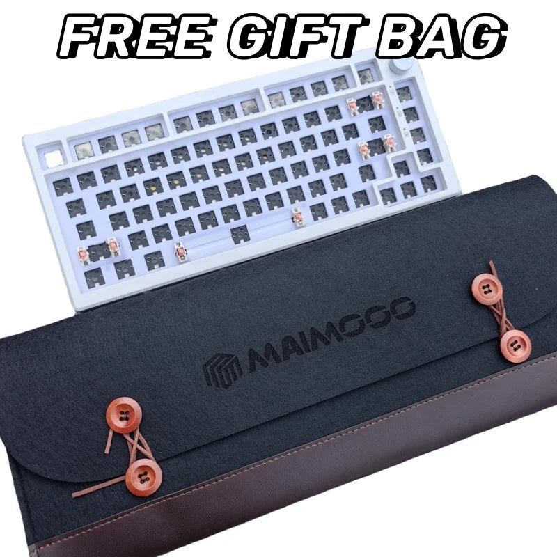 MAIMOOO KX75 75% Keyboard Kit Hotswap Transparent Full RGB Backlit 2.4GHz/Bluetooth Macro Custom DIY Mechanical Keyboard