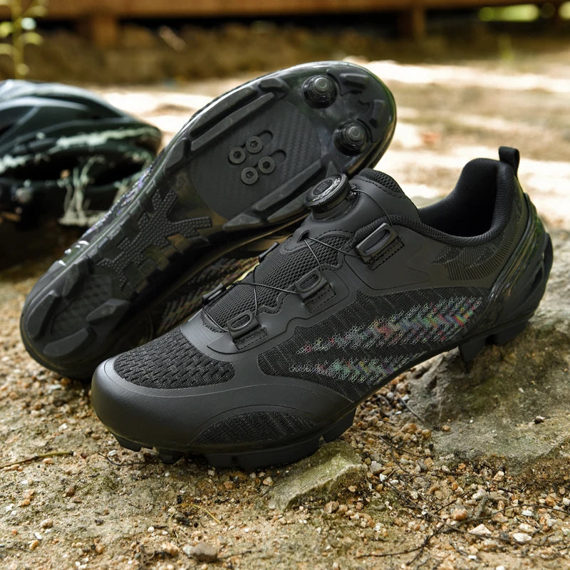Sapatos de ciclismo MTB para homem e mulher T03 roxos respiráveis, de velocidade, autoblocantes, para ciclismo de estrada, corrida ao ar livre e treino