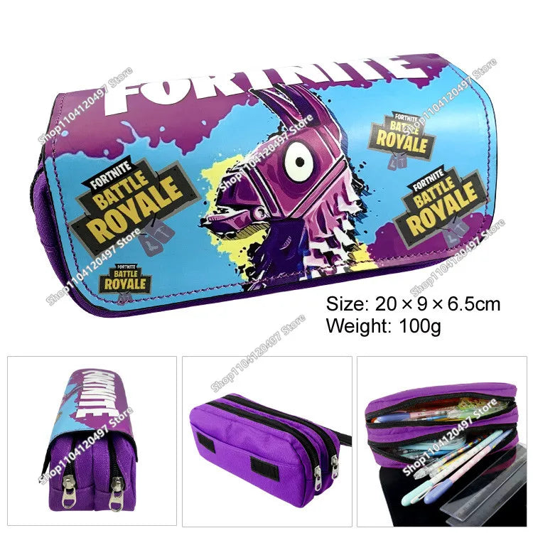 Fortnite Anime Pencil Bag Kawaii Pencil Case Large Capacity Waterproof Handheld Cosplay Pencil Pouch Office Stationery Gift Toy