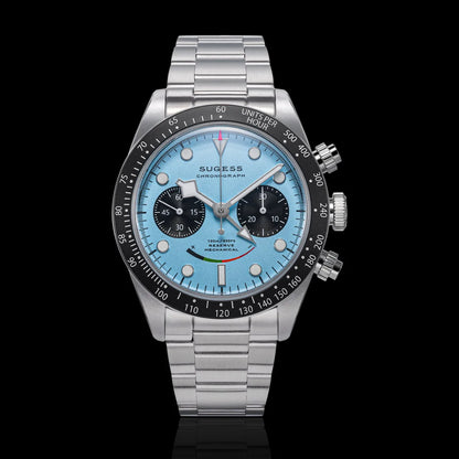 Sugess Chronograph Watch for Mens ST1907 Movement Mechanical Sapphire Crystal Wristwatches Waterproof Pilot Air Force Clock S475