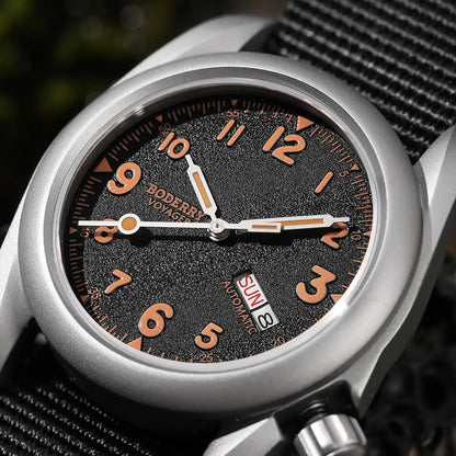 BODERRY Men Automatic Watch 40MM Titanium Pilot Sport Mechanical Wristwatch 100m Waterproof Sapphire C3 Luminous NH35