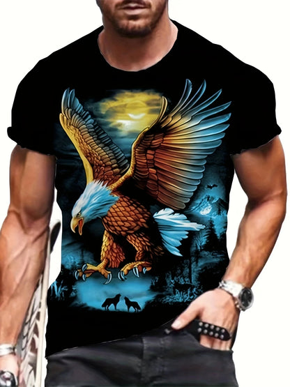 Fashion Eagle Graphic T-Shirts Luxury T-Shirt Summer Men's T-Shirts Casual Tops Short Sleeve T-Shirt 3D Printing Men’s Clothing