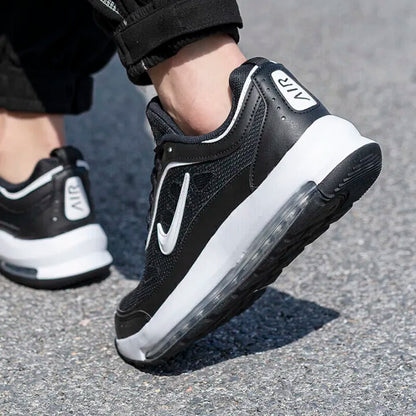 Nike Full-Length Air Cushion Shock-Absorbing Rebound Training Men's Running Shoes. New Air Max Ap Fabric and Leather Upper, Lightweight and Comfortable Fitness Sports Running Shoes. Classic Retro Black and White Versatile Cas