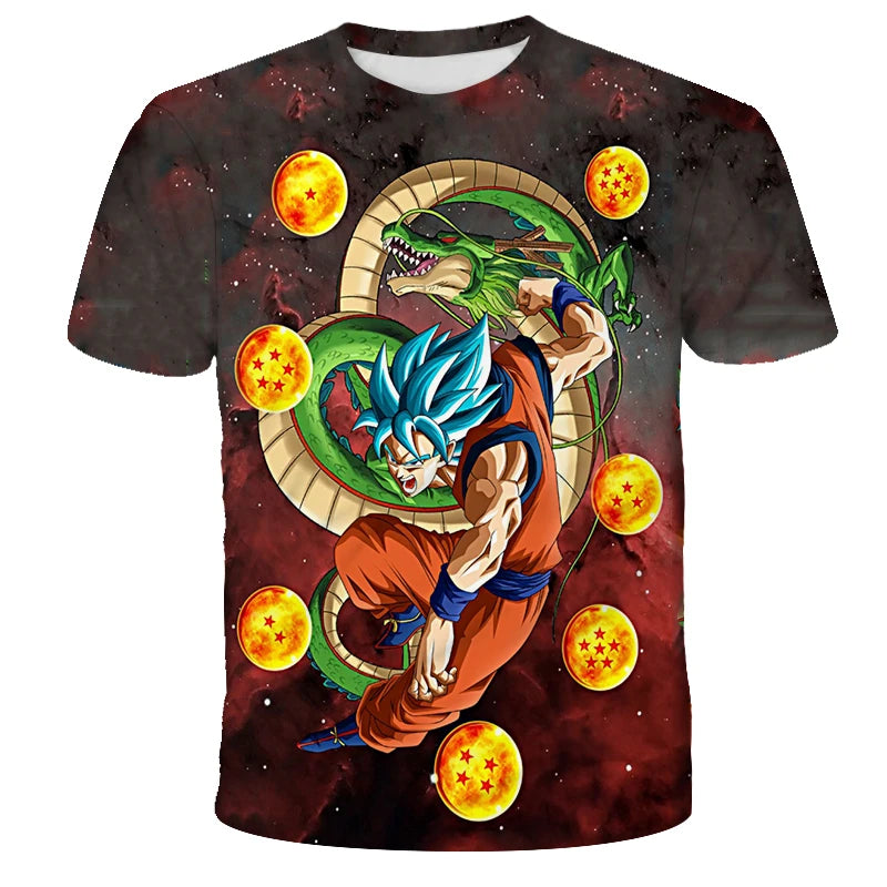 Anime Dragon Ball Son Goku 3D Print Kids T Shirt Summer Fashion Casual T-shirt Boy Girl Unisex Children's Clothing Tshirt Tops