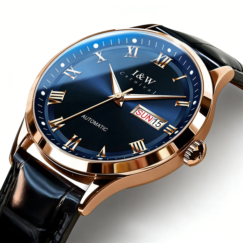 Carnival Brand High-end Series I&W Mechanical Watches Luxury Sapphire MIYOTA Movement Automatic Watches HD Luminous Reloj Hombre