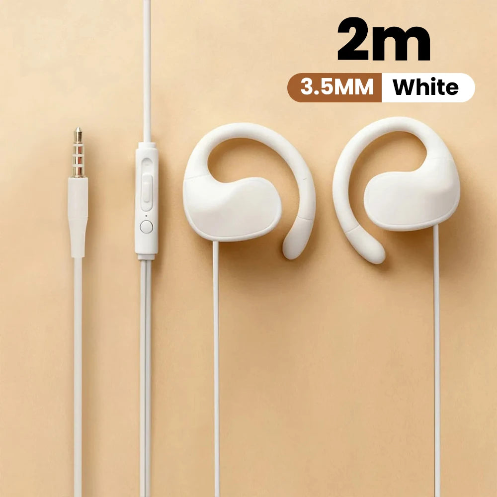 Écouteurs filaires supra-auriculaires 3,5 mm/Type C, écouteurs filaires à clipser, son surround Hi-Fi, basses puissantes, écouteurs sportifs pour jeux avec micro
