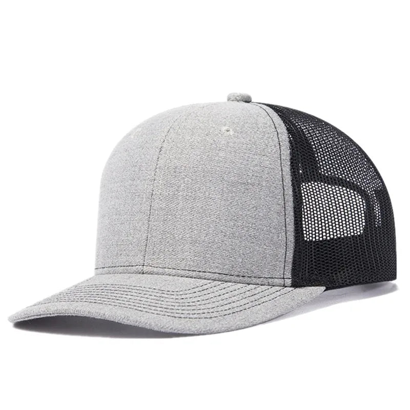 Unisex-Kappe mit leicht gebogener Krempe im Trucker-Stil – Freizeit- und Outdoor-Kappe für Damen und Herren, atmungsaktiv, für den Sommer