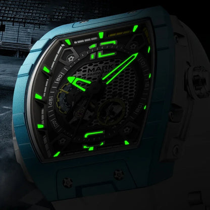 Mark Fairwhale 6002 Automatic Movement Tonneau Dial Luminous Waterproof Fashion Mechanical Watches for Men Relogios Masculino