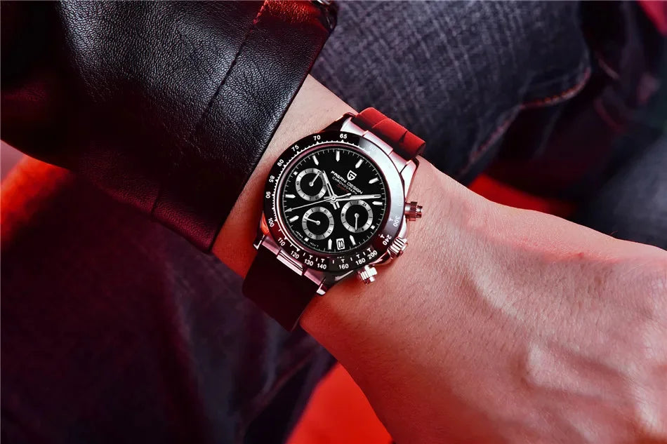 Nuevo original PAGANI DESIGN PD-1664 reloj de pulsera de lujo para hombre con movimiento de cuarzo japonés VK63, cristal de zafiro, cronógrafo impermeable dorado