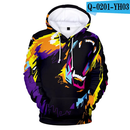 Sweatshirt com Capuz Cool Space Galaxy Wolf para Homem — Lobo Brilhante, Estilo Fashion, Pullover de Primavera e Outono