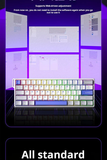 Teclado AULA WIN 68 HE con ejes magnéticos RT, teclado mecánico gaming con cable, tasa de sondeo 8K, teclas totalmente intercambiables en caliente