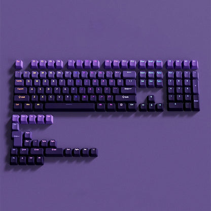 Keycap RGB gamer retroilluminati a gradiente per tastiera meccanica con switch MX, profilo OEM, PBT bianco e blu, layout ISO, tasti fai da te