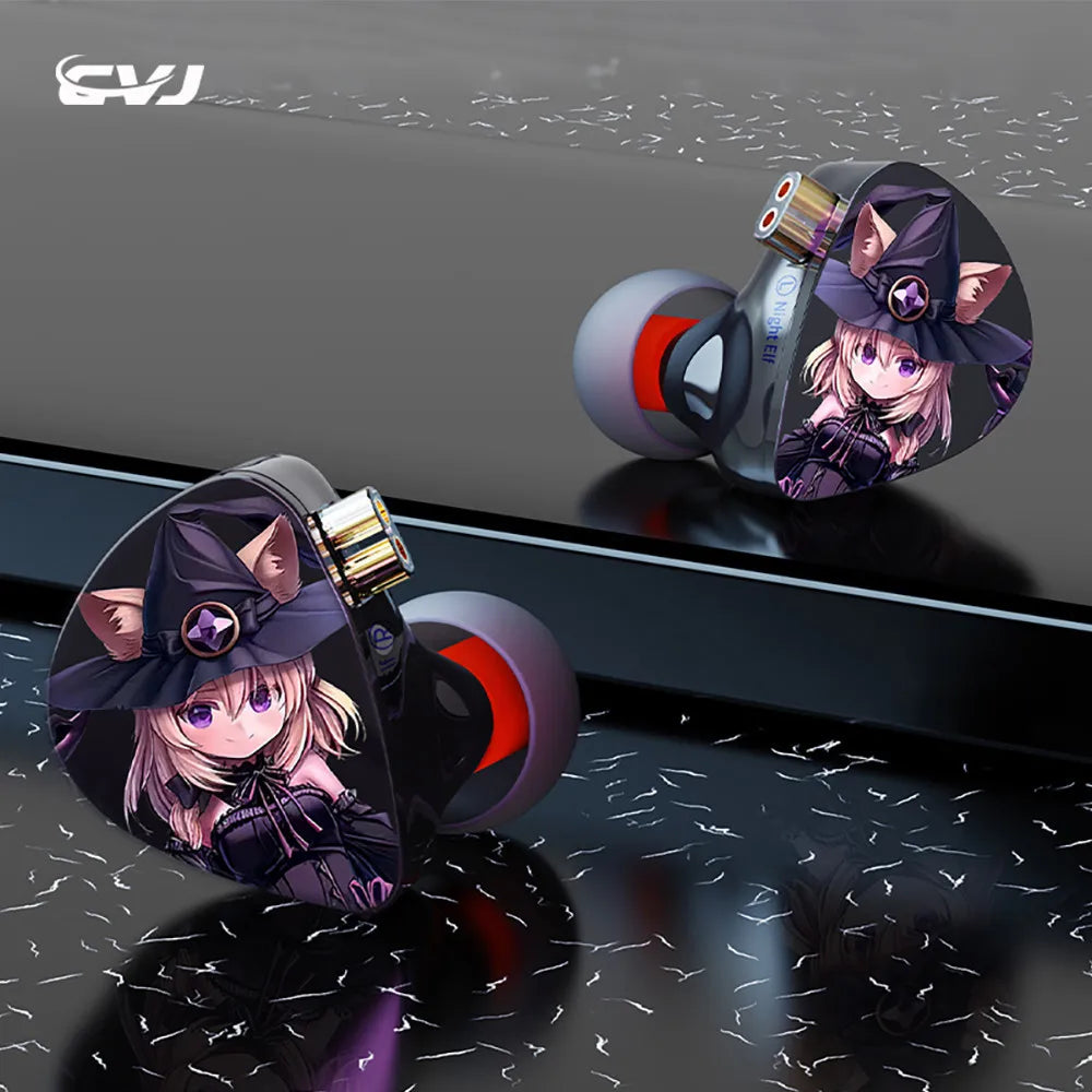 CVJ Nightelf in ear earphones Dual-channel three-unit  3.5mm metal plug earphone with silver-plated wire rod