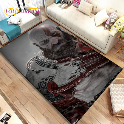 God of War Game Gamers Kratos  Area Rug,Carpet Rug for Living Room Bedroom Sofa Doormat Decoration, Kids Play Non-slip Floor Mat