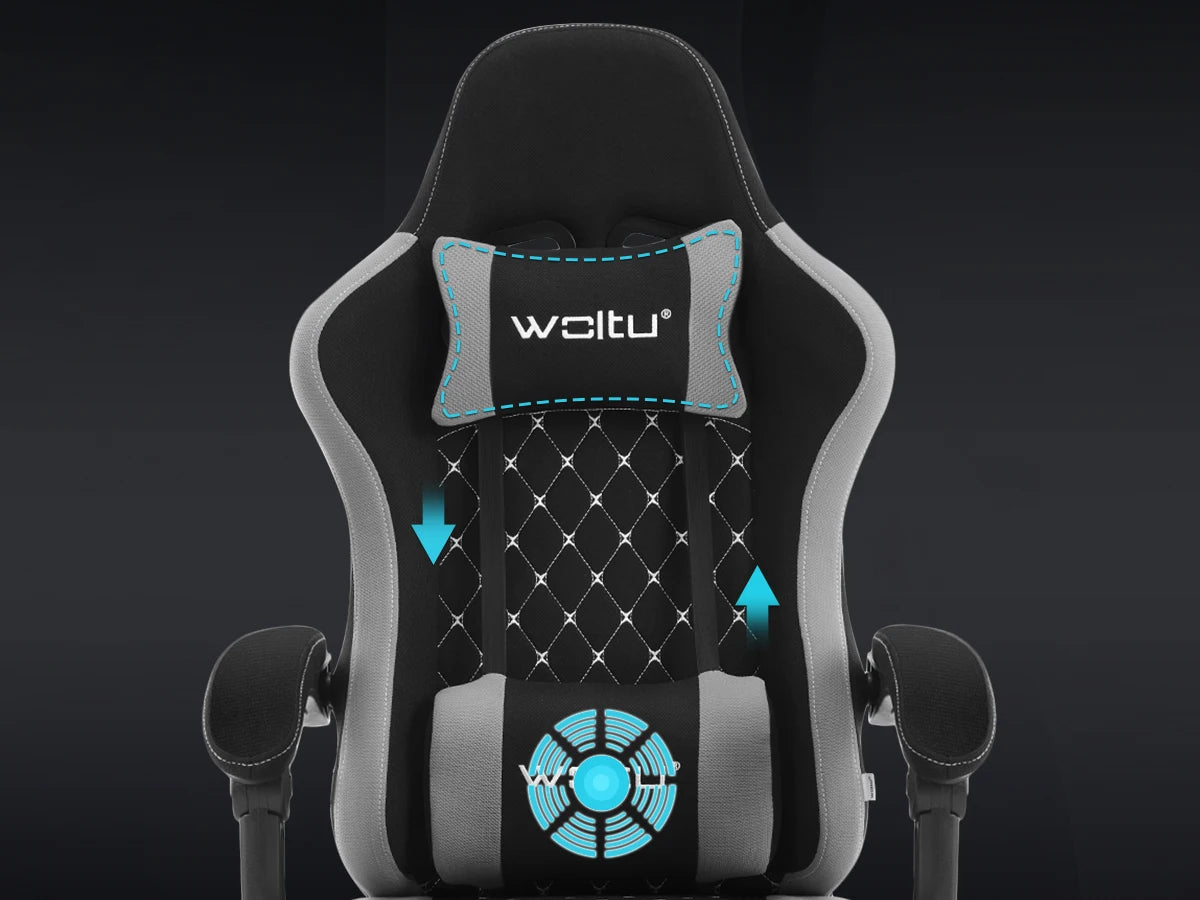 WOLTU Massage Gaming Chair Ergonomic Gamer Chair with Footrest, Lumbar Support, Adjustable Headrest, Swivel Computer Office Chair