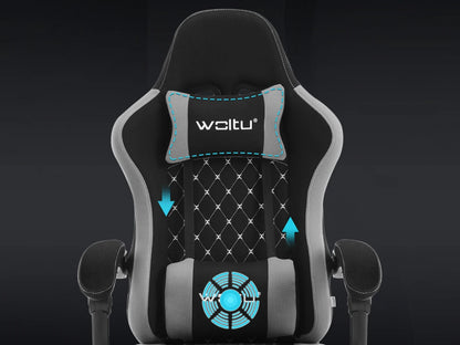 WOLTU Massage Gaming Chair Ergonomic Gamer Chair with Footrest, Lumbar Support, Adjustable Headrest, Swivel Computer Office Chair