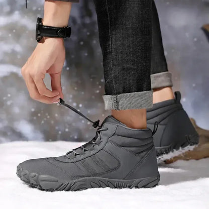Bottes de randonnée d'hiver pour hommes, chaussures de randonnée imperméables en fourrure, baskets à cheville, chaussures de travail d'extérieur en fourrure, bottes de neige pour femmes, grande taille 47
