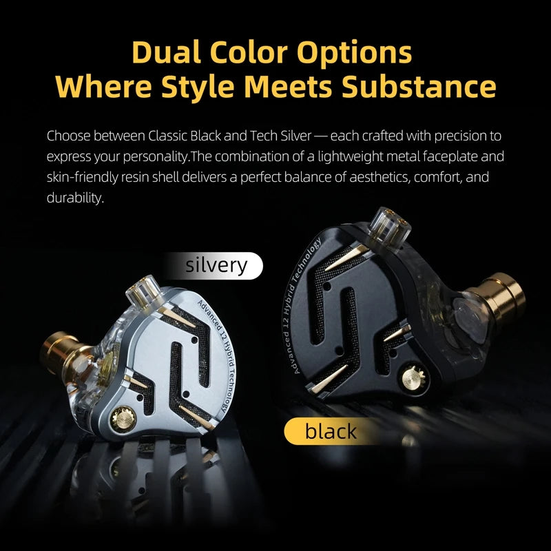Auricolari IEM ibridi KZ ZS12 PRO 2 – Auricolari gaming cablati HiFi con bassi e driver super-lineari
