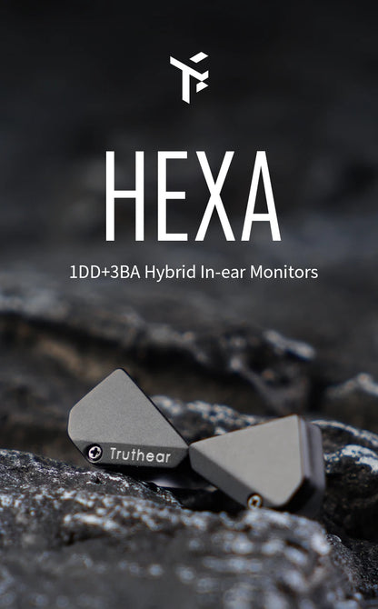 Auscultadores com Fio Híbridos Truthear HEXA 1DD+3BA – Auriculares In-Ear Monitor IEM de Alta Fidelidade com Cabo Banhado a Prata 0.78 2Pin