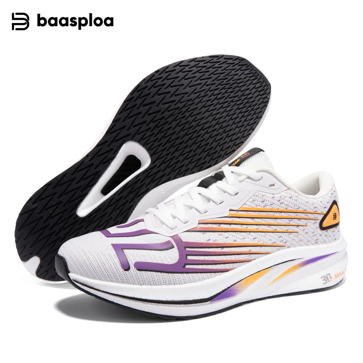 Baasploa Men's Professional Running Shoes Lightweight Breathable Jogging Sports Shoes Female Carbon Plate Anti-slip Sneakers