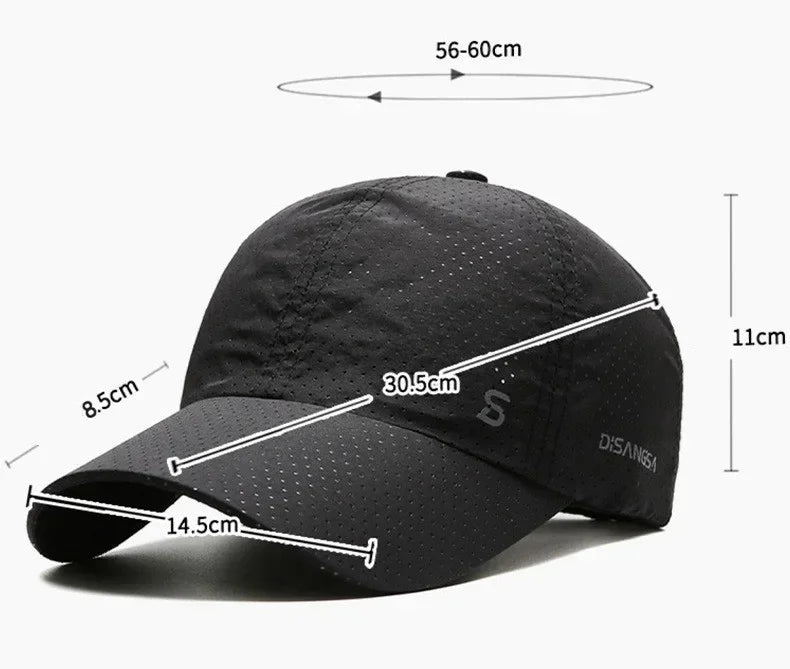 Fashion Design Running Cap Thin Quick Drying Breathable Duck Tongue Outdoor Men's Sun Summer Fishing Avisor Baseball Cap