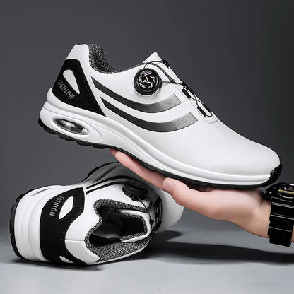 Zapatillas de golf para hombre con cámara de aire, deportivas para correr y conducir, transpirables, ligeras, cómodas, atléticas, antideslizantes y giratorias