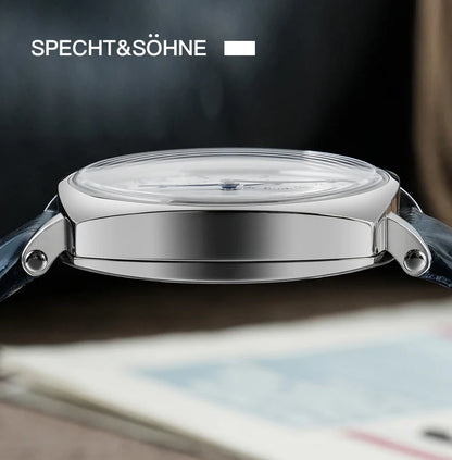 New 2026 Specht & Söhne 1921 Men's Automatic Mechanical Wristwatch Rose Gold Sapphire Crystal Genuine Leather Relogio Masculino