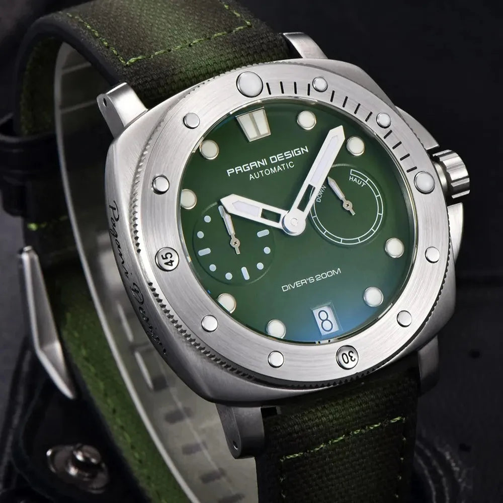 PAGANI DESIGN Men Mechanical Watch Luxury Sapphire Glass Luminous Automatic Watch 200M Waterproof Stainless Steel Watch For Men