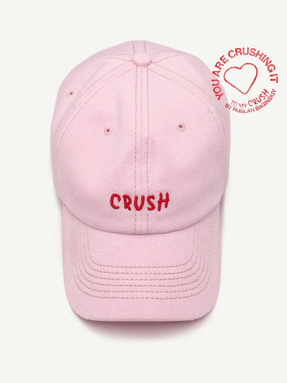 Cappellini da baseball unisex ricamati "crush" neri con iniziali ricamate, modello "Dad Hat", 100% cotone, per tutte le stagioni