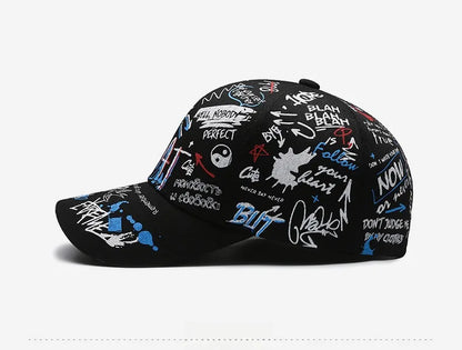 New Fashion Women Men Graffiti Cotton Baseball Cap Unisex Printed Snapback Hat Hip Hop Trendy Outdoor Cap Hat for Men Women