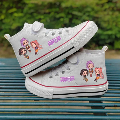 Chaussures en toile pour enfants Rumi Mira Zoey, chaussures pour filles, chaussures de sport, baskets à motifs, chaussures pour enfants, chaussures de tennis à tige haute, chaussures de ville.