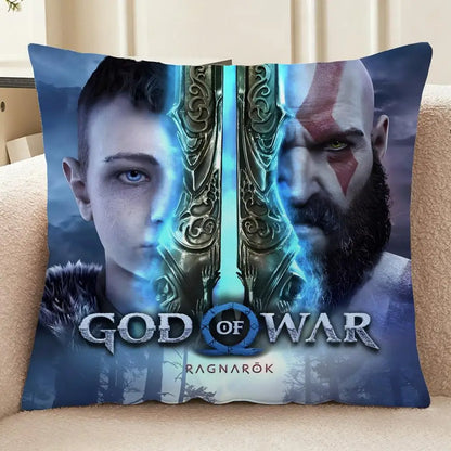 God of War Ragnarok Cushion Cover Washable Linen-Look for Daily Sofa Home Household Room Decor