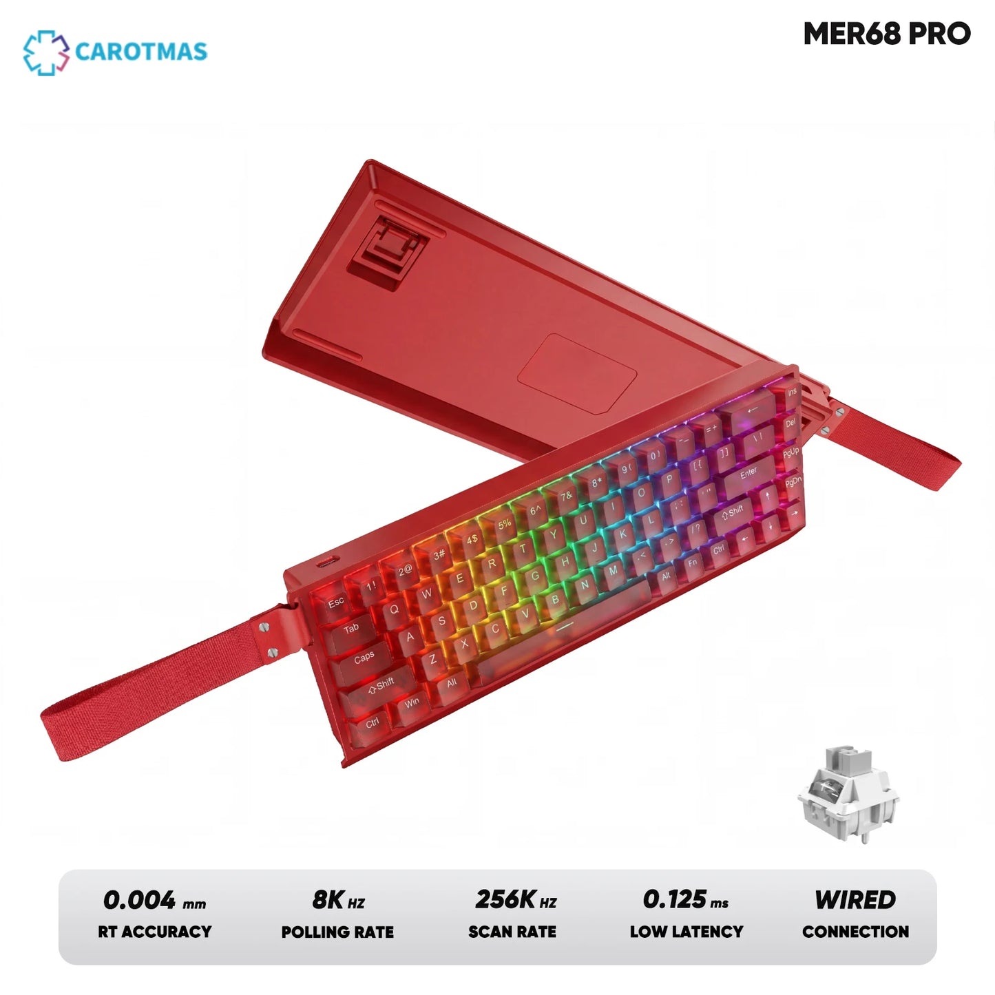 IROK Carotmas Mercury68 Mercury 68 Mercury68 Pro Mercury68 Max RT 0.001mm 8K Tastiera meccanica magnetica gaming cablata per gamer
