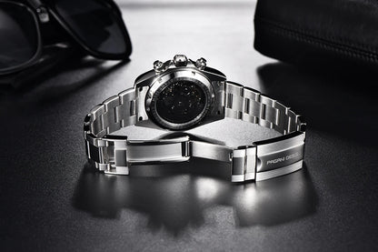 PAGANI DESIGN Orologio meccanico automatico da uomo in acciaio inossidabile, impermeabile 10Bar, sportivo, di lusso casual per uomo