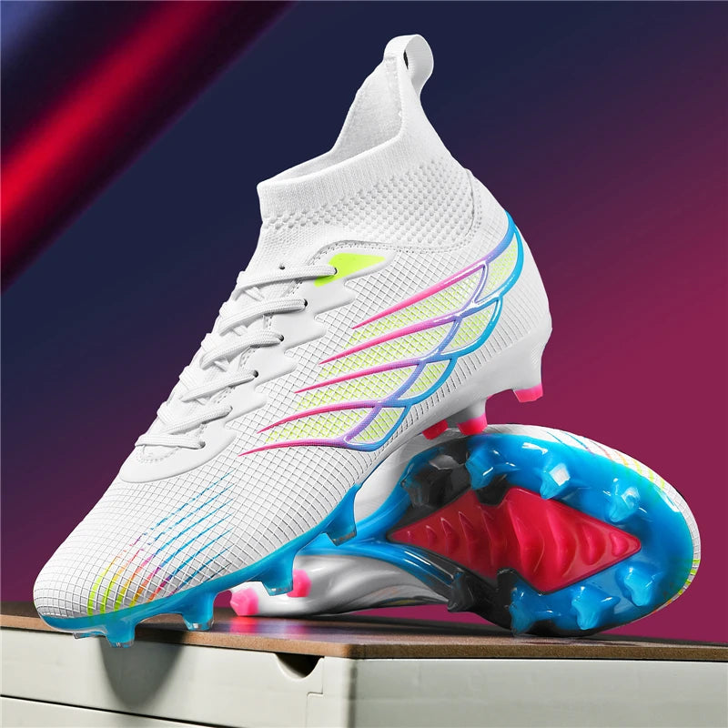 Superfly FG Football Boots Outdoor Soccer Cleats Black Shoes Soft Sport Professional Shoes Breathable Comfortable Boots Plus Size
