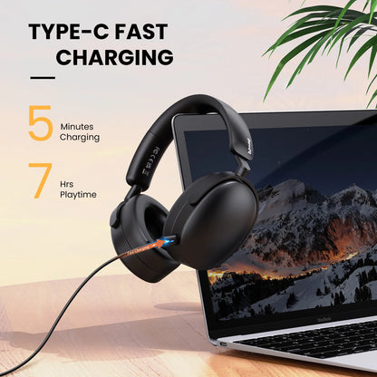 Oneodio SuperEQ A200 Cuffie wireless Bluetooth 5.4 ANC – Headset over-ear con cancellazione del rumore, microfono ENC, audio Hi-Res e controllo tramite app